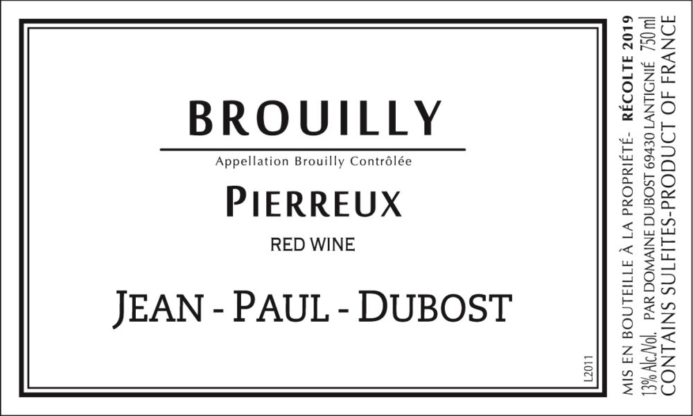 Brouilly Pierreux Rosenthal Wine Merchant