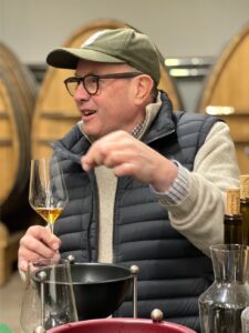 Gilles Crochet with wine